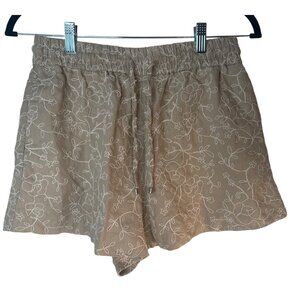 2/$30 ZARA Size 28 Beige White Embroidered Floral Dainty Shorts